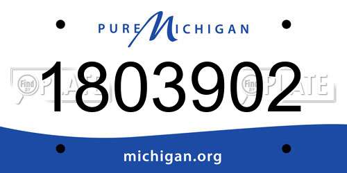 1803902 Michigan License Plate