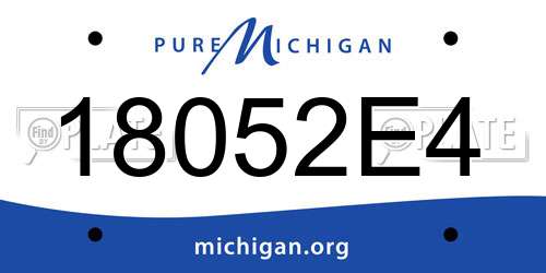 18052E4 Michigan License Plate