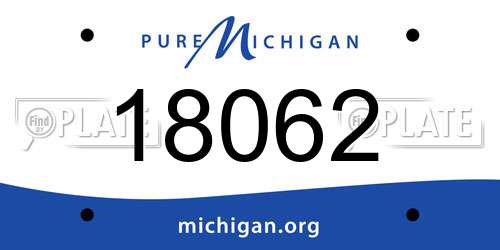 18062 Michigan License Plate