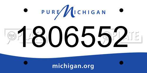 1806552 Michigan License Plate