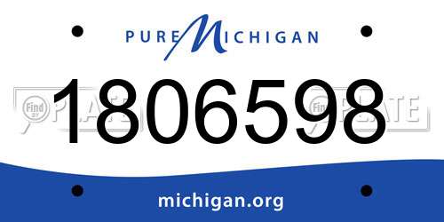 1806598 Michigan License Plate