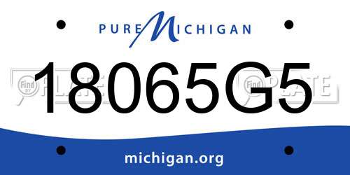 18065G5 Michigan License Plate