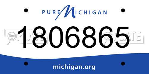 1806865 Michigan License Plate
