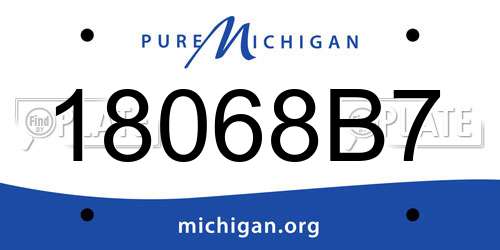 18068B7 Michigan License Plate