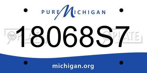 18068S7 Michigan License Plate