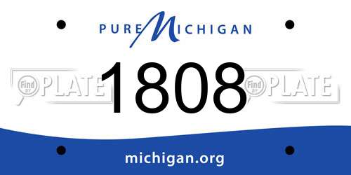 1808 Michigan License Plate