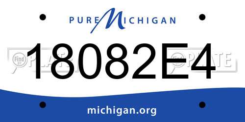 18082E4 Michigan License Plate