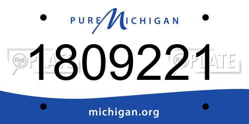 1809221 Michigan License Plate
