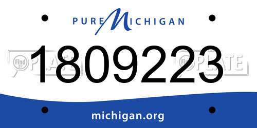 1809223 Michigan License Plate