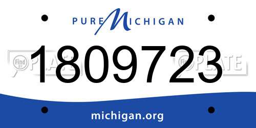 1809723 Michigan License Plate