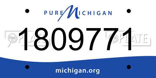 1809771 Michigan License Plate
