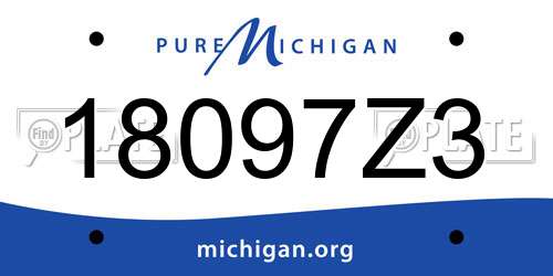 18097Z3 Michigan License Plate