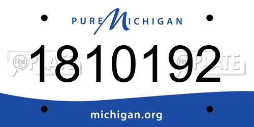 1810192 Michigan License Plate