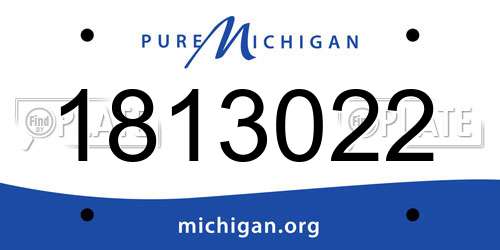1813022 Michigan License Plate