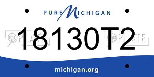 18130T2 Michigan License Plate