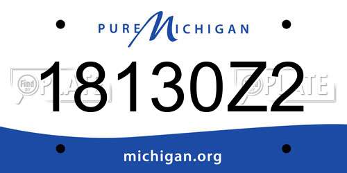 18130Z2 Michigan License Plate