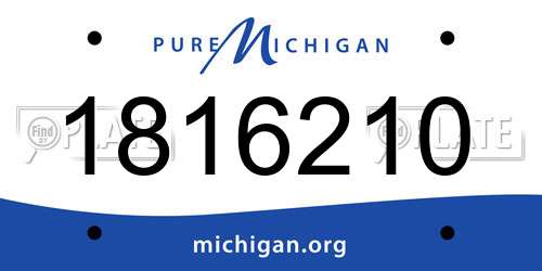 1816210 Michigan License Plate