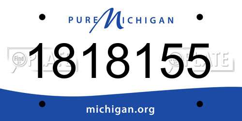 1818155 Michigan License Plate