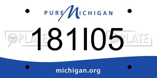 181I05 Michigan License Plate