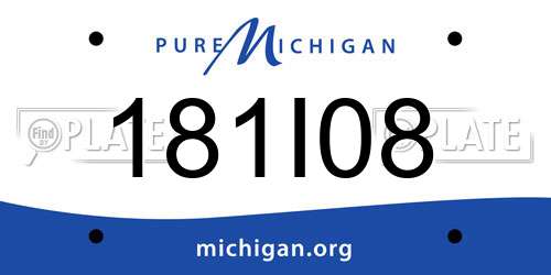 181I08 Michigan License Plate
