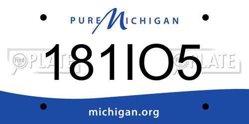 181IO5 Michigan License Plate