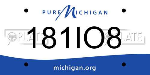 181IO8 Michigan License Plate