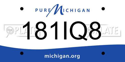181IQ8 Michigan License Plate