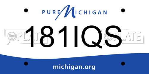 181IQS Michigan License Plate