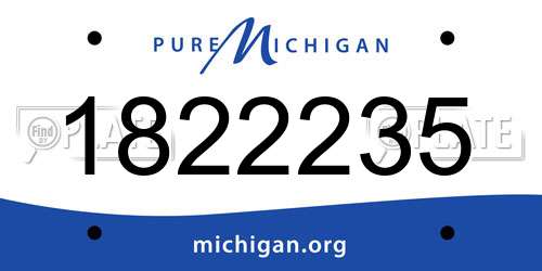 1822235 Michigan License Plate