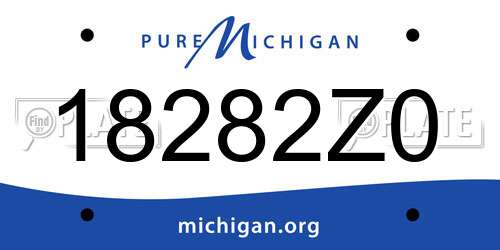 18282Z0 Michigan License Plate