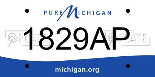 1829AP Michigan License Plate