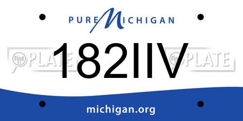 182IIV Michigan License Plate