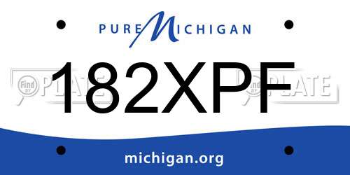 182XPF Michigan License Plate