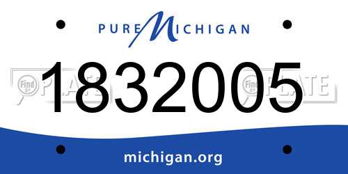 1832005 Michigan License Plate