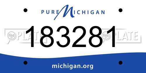 183281 Michigan License Plate