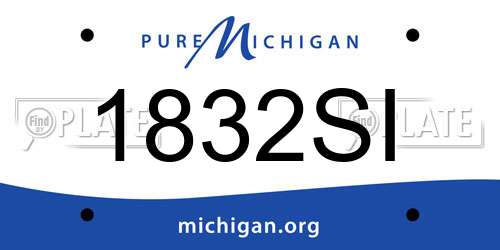 1832SI Michigan License Plate