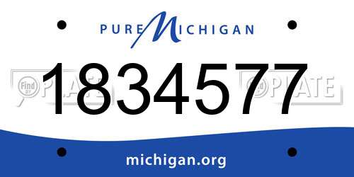 1834577 Michigan License Plate