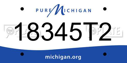 18345T2 Michigan License Plate