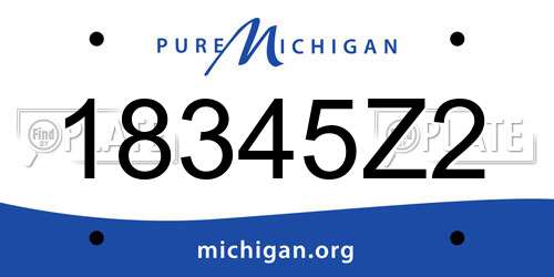 18345Z2 Michigan License Plate
