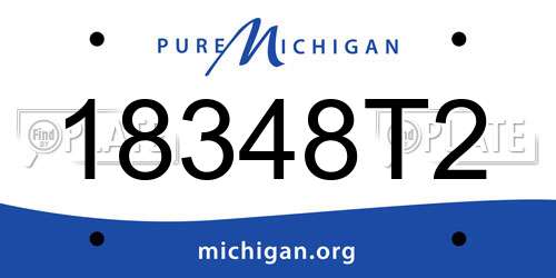18348T2 Michigan License Plate