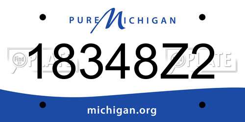 18348Z2 Michigan License Plate