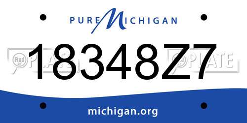 18348Z7 Michigan License Plate