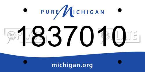 1837010 Michigan License Plate