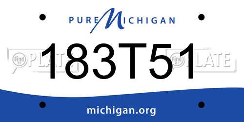 183T51 Michigan License Plate