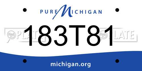 183T81 Michigan License Plate