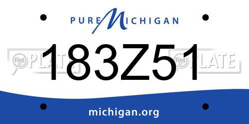 183Z51 Michigan License Plate