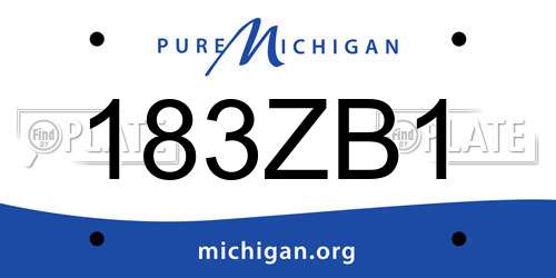 183ZB1 Michigan License Plate