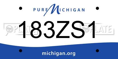 183ZS1 Michigan License Plate