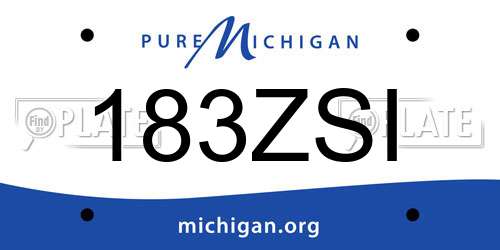 183ZSI Michigan License Plate