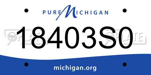 18403S0 Michigan License Plate